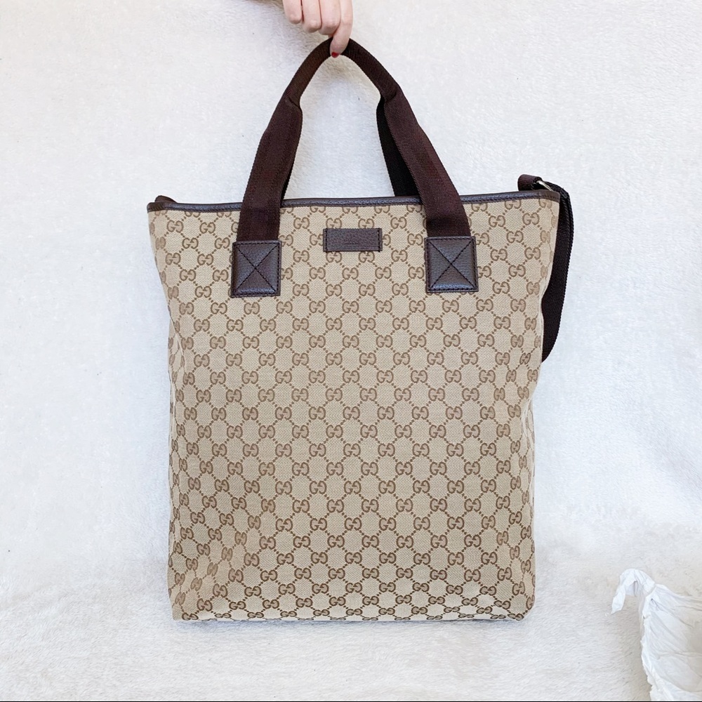 NWT Authentic Gucci Woven GG Large Tall Tote Bag​
